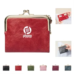 Ladies' coin purse with zipper and snap closure lock.