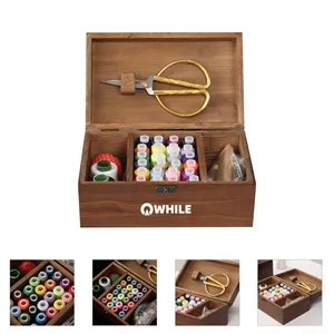 16 In  Sewing Kit Set  Wood Box