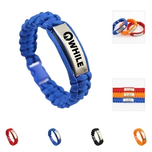 Paracord Bracelet with Metal Plate