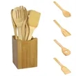 7pcs Bamboo Kitchen Tool Set and Canister | https://www.bestnamebadges.com