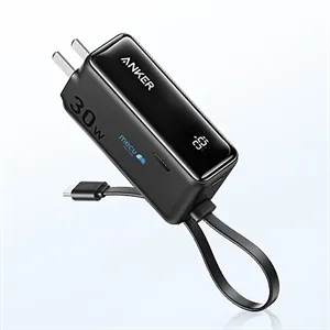 Anker 3-in-1 Power Bank (30W, Fusion, Built-In USB-C Cable) | https://www.bestnamebadges.com