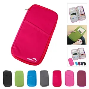 Solid Polyester Zipper Card Holder