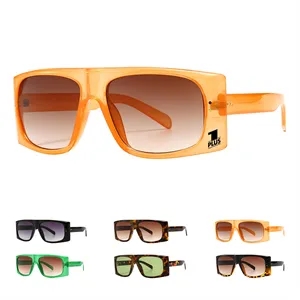 Retro Wide Rimmed Oversized Square Frame Sunglasses