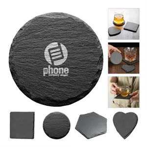 Black Slate Stone Coasters
