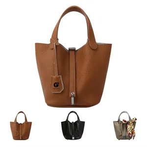 Genuine Leather bucket cross body bag