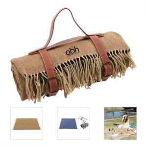 Moisture Proof Thick Leather Strap Tassel Beach Mat
