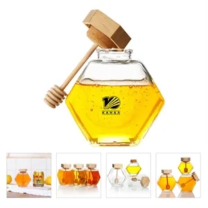 Honey Jar Custom Hexagonal Glass