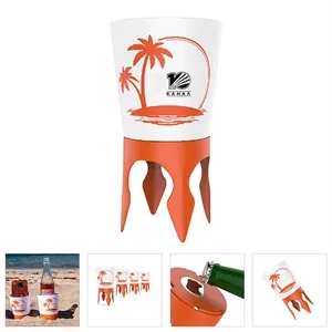 Detachable Plastic Beach Cup Holder With Bottle Opener