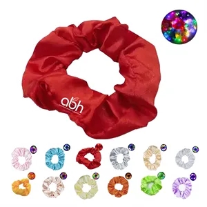 LED Satin Hair Scrunchies Elastic Bands Ties