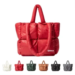 Down Women Handbags Women'S Puffer Quilted Tote Bag