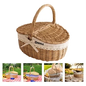 Natural Willow Woven Picnic Basket