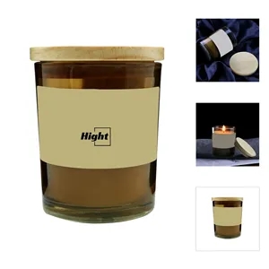 12 Oz. Soy Wax Aromatherapy Candles In Glass W/ Wood Lids