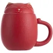Cat Filter Teacup With Ceramic Cover | https://www.bestnamebadges.com