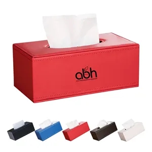 Rectangular PU Leather Tissue Box Holder