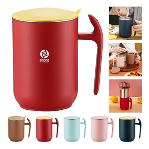 Stainless Steel Coffee Mug With Lid And Handle