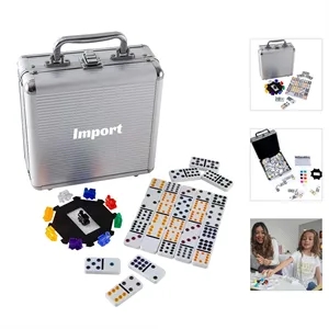 Aluminum Case Mexican Train Dominoes Set