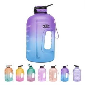 1 Gallon Water Bottle with Time Marker & Straw
