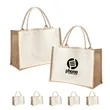 Jute Canvas Tote Bag | https://www.bestnamebadges.com