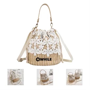 Chic Straw Women's Summer Beach Bag with Removable Handle