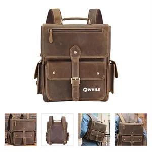 Genuine Leather Laptop Backpack Vintage Travel Office Bag