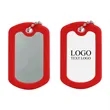 Square Silicone Edge Metal Dog Tag | https://www.bestnamebadges.com
