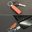 Keychain Metal High Speed Leather Flash Drive | https://www.bestnamebadges.com