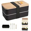 Multilayer Wheat Straw Lunch Box Adult | https://www.bestnamebadges.com