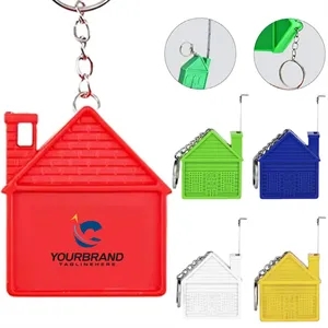 1m House Shaped Keychain Retractable Double Measuring Tape