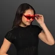 Flashing Heart Shaped Red Light Up Sunglasses | https://www.bestnamebadges.com