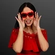 Flashing Heart Shaped Red Light Up Sunglasses | https://www.bestnamebadges.com