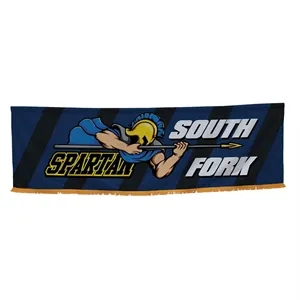 3' x 10' Parade Banner Straight Bottom w/Gold Fringe