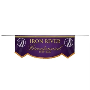 3' x 8' Parade Banner Scallop Bottom Kit w/Gold Fringe
