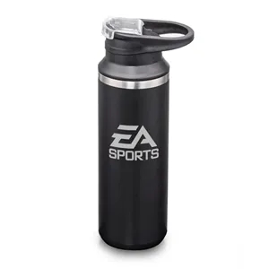 Della SS Water Bottle w/Handle & Flip Top - 17oz | https://www.bestnamebadges.com