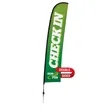 17' Premium Blade Sail Sign Flag, 2-Sided, Ground Spike | https://www.bestnamebadges.com