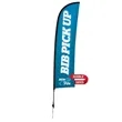 13' Premium Blade Sail Sign Flag, 2-Sided, Ground Spike | https://www.bestnamebadges.com