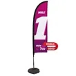 7' Premium Blade Sail Sign Flag, 2-Sided, Scissor Base | https://www.bestnamebadges.com