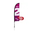 7' Premium Blade Sail Sign Flag, 2-Sided, Ground Spike | https://www.bestnamebadges.com