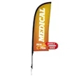 9' Premium Blade Sail Sign Flag, 2-Sided, Ground Spike | https://www.bestnamebadges.com