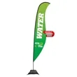 17' Premium Sabre Sail Sign Flag, 2-Sided, Scissor Base | https://www.bestnamebadges.com