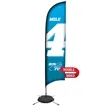 13' Premium Razor Sail Sign Flag, 2-Sided, Scissor Base | https://www.bestnamebadges.com