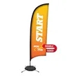 9' Premium Razor Sail Sign Flag, 2-Sided, Scissor Base | https://www.bestnamebadges.com