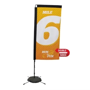 7' Premium Rectangle Sail Sign Flag, 2-Sided, Scissor Base