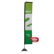 14.5' Premium Rectangle Sail Sign Flag 2-Sided, Scissor Base | https://www.bestnamebadges.com