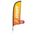 9' Premium Razor Sail Sign Flag, 2-Sided, Ground Spike | https://www.bestnamebadges.com