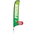 17' Premium Razor Sail Sign Flag, 2-Sided, Ground Spike | https://www.bestnamebadges.com