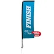 10' Premium Rectangle Sail Sign Flag, 2-Sided, Ground Spike | https://www.bestnamebadges.com