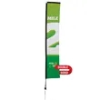 14.5' Premium Rectangle Sail Sign Flag 2-Sided, Ground Spike | https://www.bestnamebadges.com