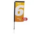 7' Premium Rectangle Sail Sign Flag, 2-Sided, Ground Spike | https://www.bestnamebadges.com