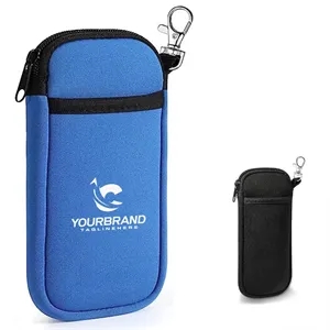 Portable Neoprene Cell Phone Storage Pouch with Keychain