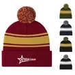 Colorful Acrylic Knit Beanie With PomPom | https://www.bestnamebadges.com